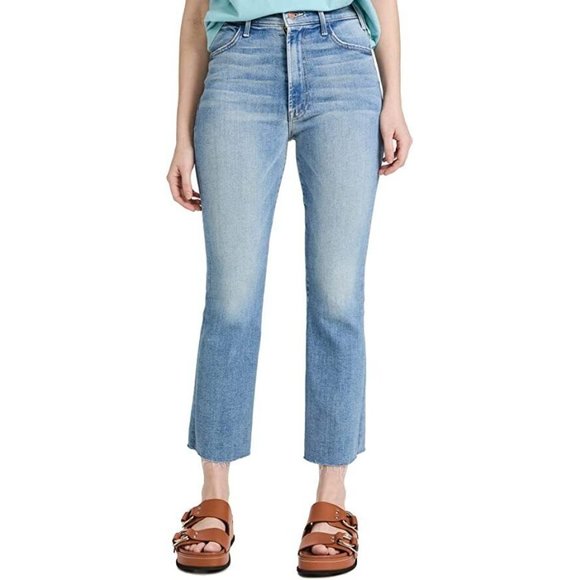 Mother The Hustler Ankle Fray Jeans Au Revoir Flare Raw Hem Size 31 NWT - Picture 3 of 8